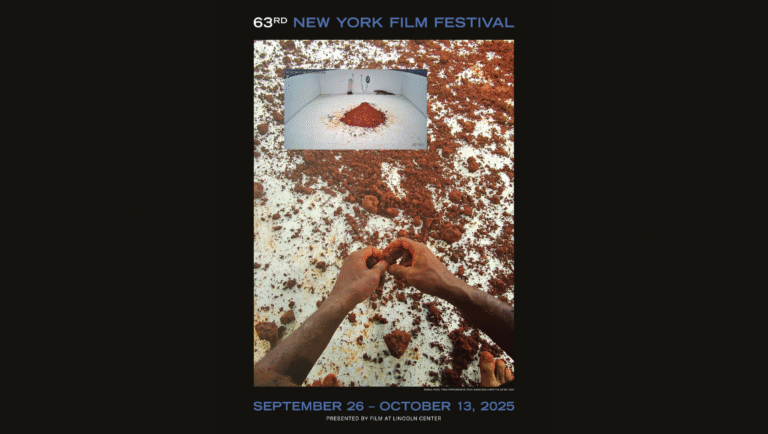 New York Film Festival 2025 — Dispatch 1: Films We’ve Already Covered New York Film Festival 2025 poster. Hands with soil, art installation. Film event.