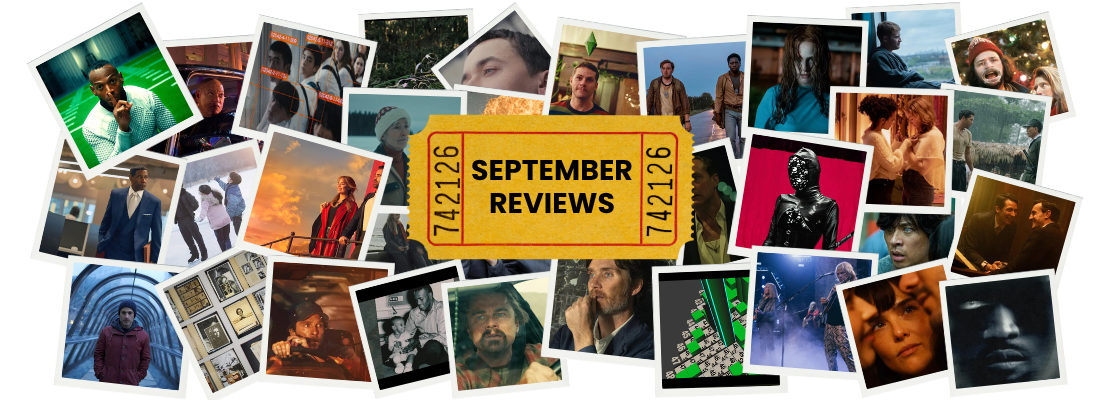 2025-sept-reviews September 2025 reviews collage. New movies, TV shows, and music reviews.
