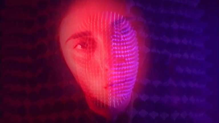 City Wide Fever by Josh Heaps review: Abstract artistic portrait with red and purple lighting effects, Factory25 film.